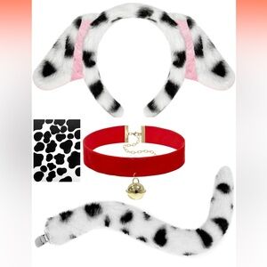 Dalmatian Costume Set with Ears, Tail, and Collar